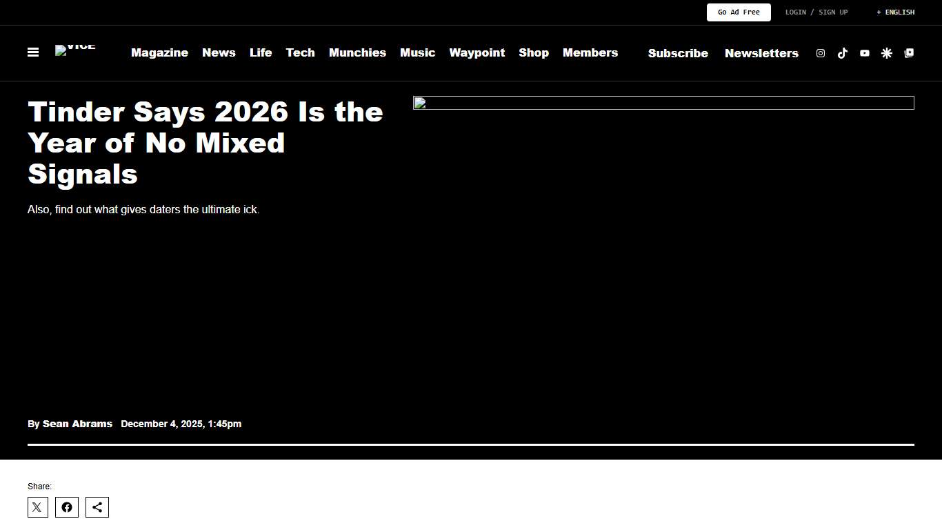 Tinder Says 2026 Is the Year of No Mixed Signals